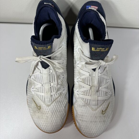 Nike Lebron XVI Low USA Men's Size 11.5 Navy White Gold Gum CI2668 101 - Picture 3 of 15